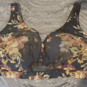 Floral print bra